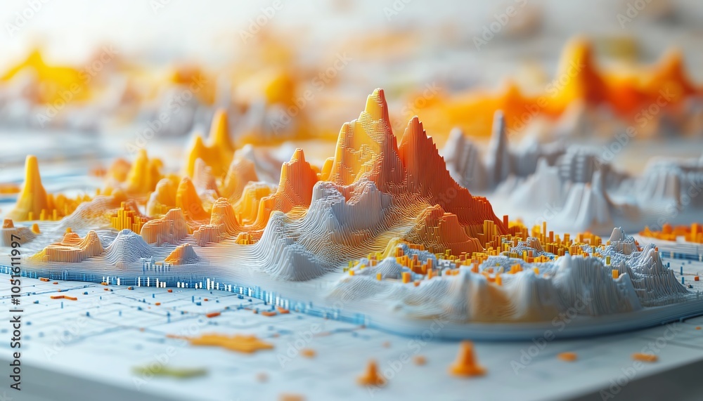 Aufkleber stunning 3d rendering of data visualization featuring intricate graphs and charts, showcasing detail
