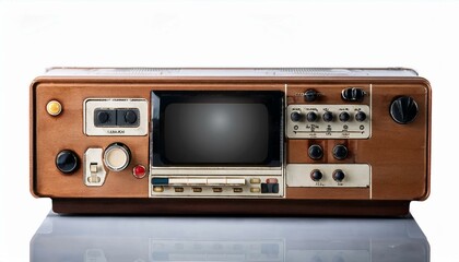 Fototapeta premium old radio isolated on white