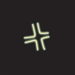 Obraz premium cartoon neon effect isolated on black background. Cartoon effect icon with glowing neon lines. Vector illustration.