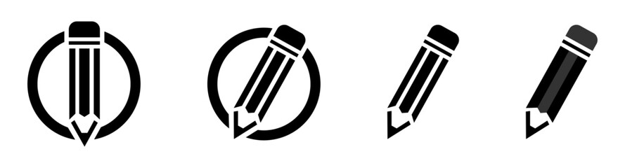 Icon design with pencil symbol, and with flat style, suitable for educational or editing tool symbols