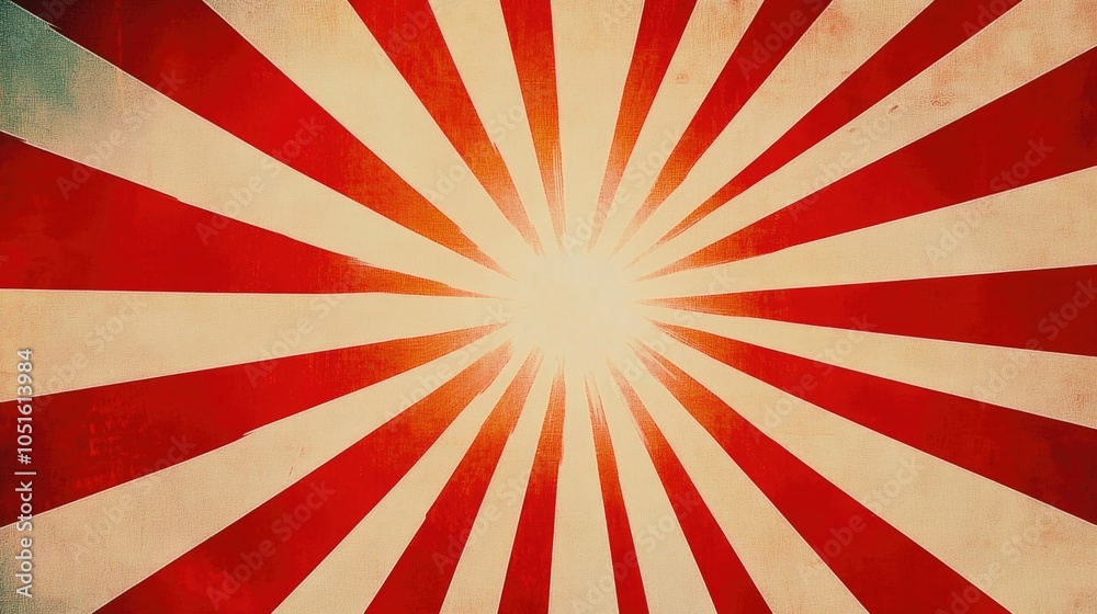 Poster a colorful patterned background featuring a sunburst design