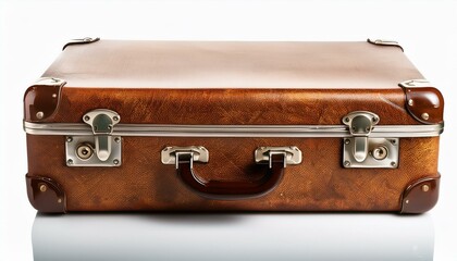 old suitcase isolated on white
