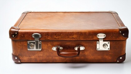 old suitcase isolated on white