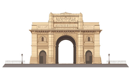 Obraz premium Gateway of India Mumbai Monument - Historic Icon in Flat Vector Design