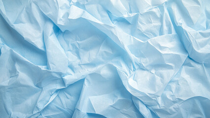 Obraz premium Crinkled Pale Blue Tissue Paper – Crinkled pale blue tissue paper with a soft
