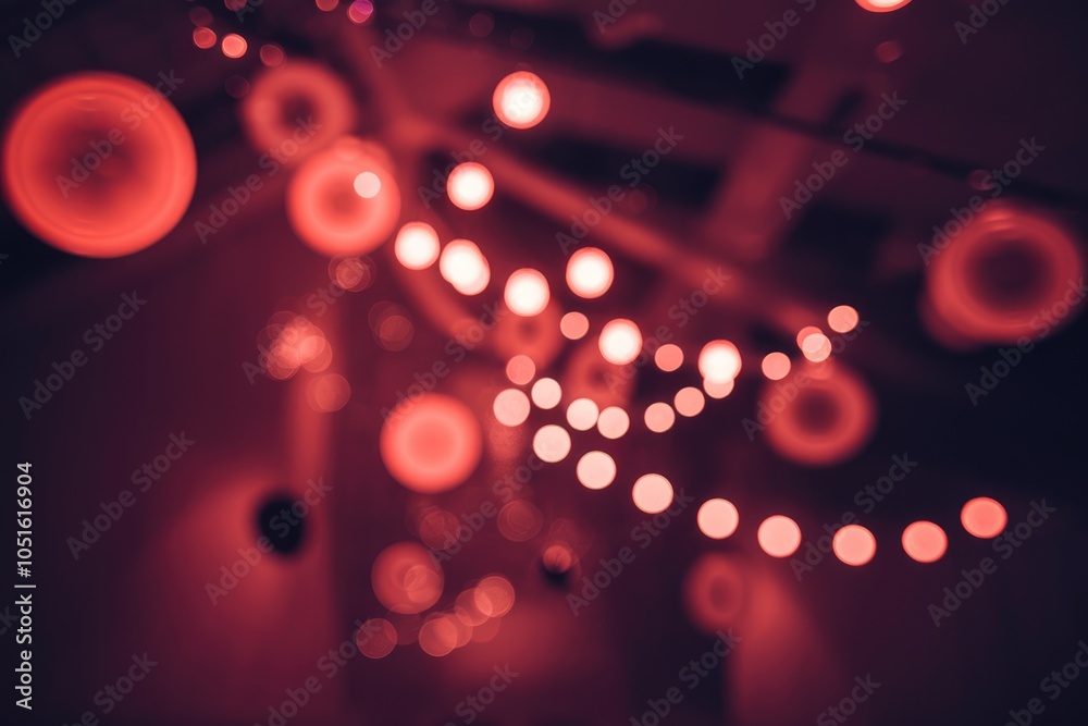 Aufkleber abstract background of blurry red lights creating a festive ambiance.