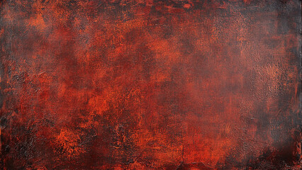 Dark rust-red canvas with a rough, rugged surface and noticeable wear