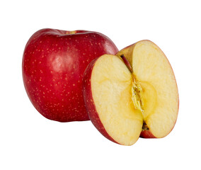 sliced red apple isolated