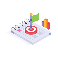Get this amazing icon of performance target in modern style