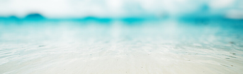Tropical beach bokeh panorama