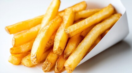 french fries on white background