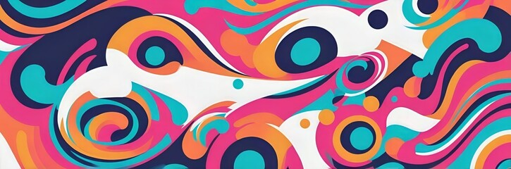 minimalistic abstract background with color circles waves