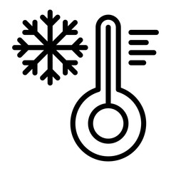 thermometer with snow line icon