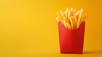 red paper bag of french fries 