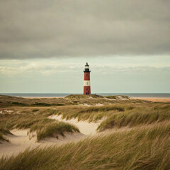 Lighthouse on Dune Landscape