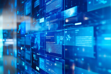 Futuristic Digital Data Wall