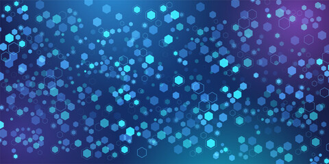 Abstract digital blue hexagons business background. Technology communication. Hi tech digital connection. high tech. science. Technology business concept. futuristic background. vector illustration