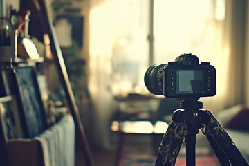 Modern Camera on a Tripod