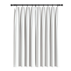 Elegant white curtain with pleats, perfect for any home decor setting.