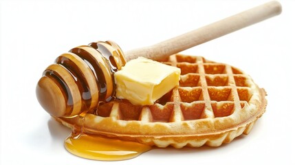 waffle with butter and honey