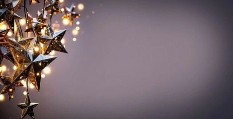 Garland stars light, new year and merry christmas 