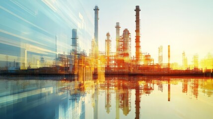 Fototapeta premium Industrial Transformation Over Time in Lapse Style