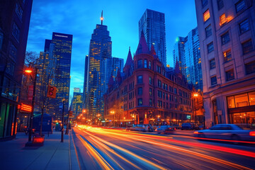 Naklejka premium City Lights at Dusk