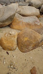 Close up of  massive rocks at Hon Chong cape rock garden by the sea at Nha Trang city, Vietnam.