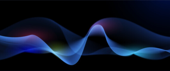 Abstract vector. Illustration modern futuristic technology, Big data, flowing particle, wave line pattern design. Background for business banner, wallpaper. Concept of digital network, AI technology