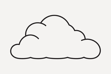 Fototapeta premium Simple black outline cloud