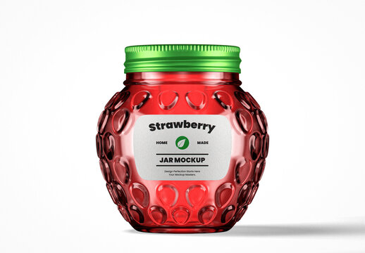 Clear Glass Strawberry Jar Mockup