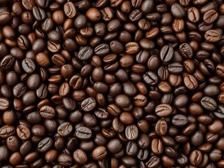 Obraz premium Freshly roasted coffee beans background