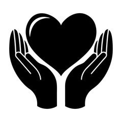 Loving Hands Cradling Heart Icon