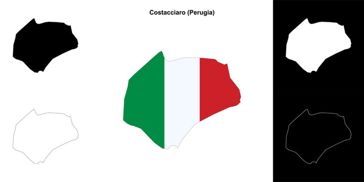 Costacciaro (Umbria) outline map set