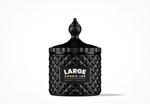 Faceted Matte Glass Cookie Jar Mockup