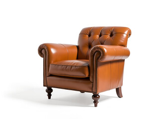 Chester leather armchair isolated on a transparent background