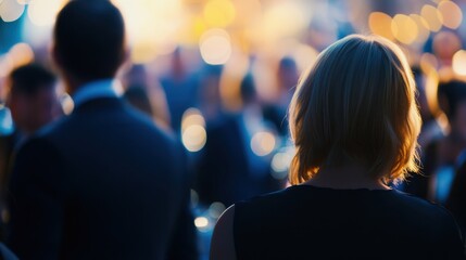 Fototapeta premium Dynamic Crowd in Abstract Blur: Busy Event Atmosphere