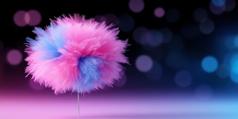 Obraz premium Colorful Fluffy Pom Pom on Abstract Background