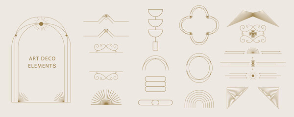 Vintage deco frame and border. Abstract decoration element object