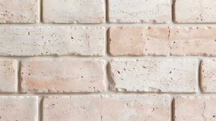 Elegant light tan brick wall featuring a smooth finish, providing a subtle backdrop that enhances the sophistication of any space or design element.