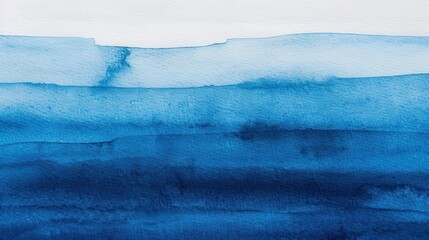 Fototapeta premium Serene Blue Watercolor Gradient, a calming blend of deep and light blue hues, creating an abstract backdrop that evokes tranquility and soothing emotions.