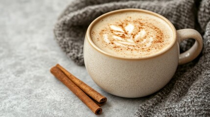 cup of coffee with cinnamon