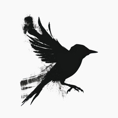 Fototapeta premium Artistic silhouette bird illustration