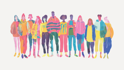 Obraz premium Diverse group illustration art