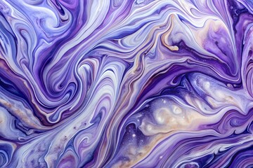 Obraz premium Elegant background with flowing purple and lavender marbleized swirls, creating a soft and dreamlike texture suitable for modern artistic themes.