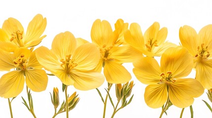 Fototapeta premium Vibrant yellow wildflowers capturing nature's beauty in full bloom