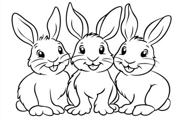 cute and funny coloring pages for kids with rabbits