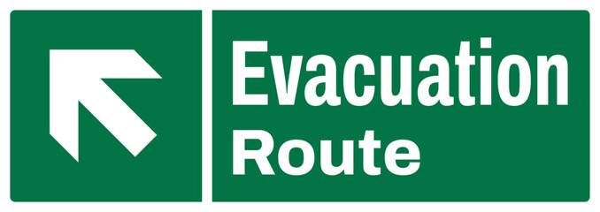 ISO emergency and first aid safety signs text variation_evacuation route_landscape size 1/2 a4,a3,a2,a1