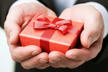 person holding a gift