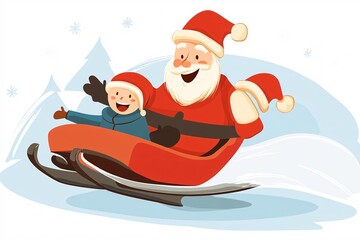 santa claus on a sledge